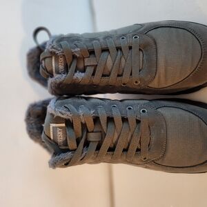 Gray High-Top Sneakers with Sturdy Sole